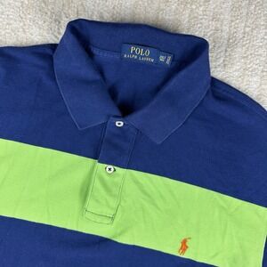 Polo Ralph Lauren Color Block Polo Shirt Mens XXL 2XLT Orange Pony Green Blue